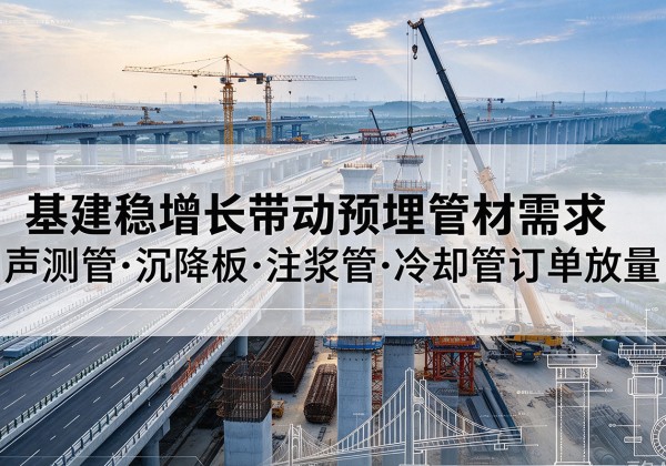 益阳基建稳增长带动预埋监测管材需求，声测管、沉降板、注浆管订单持续放量